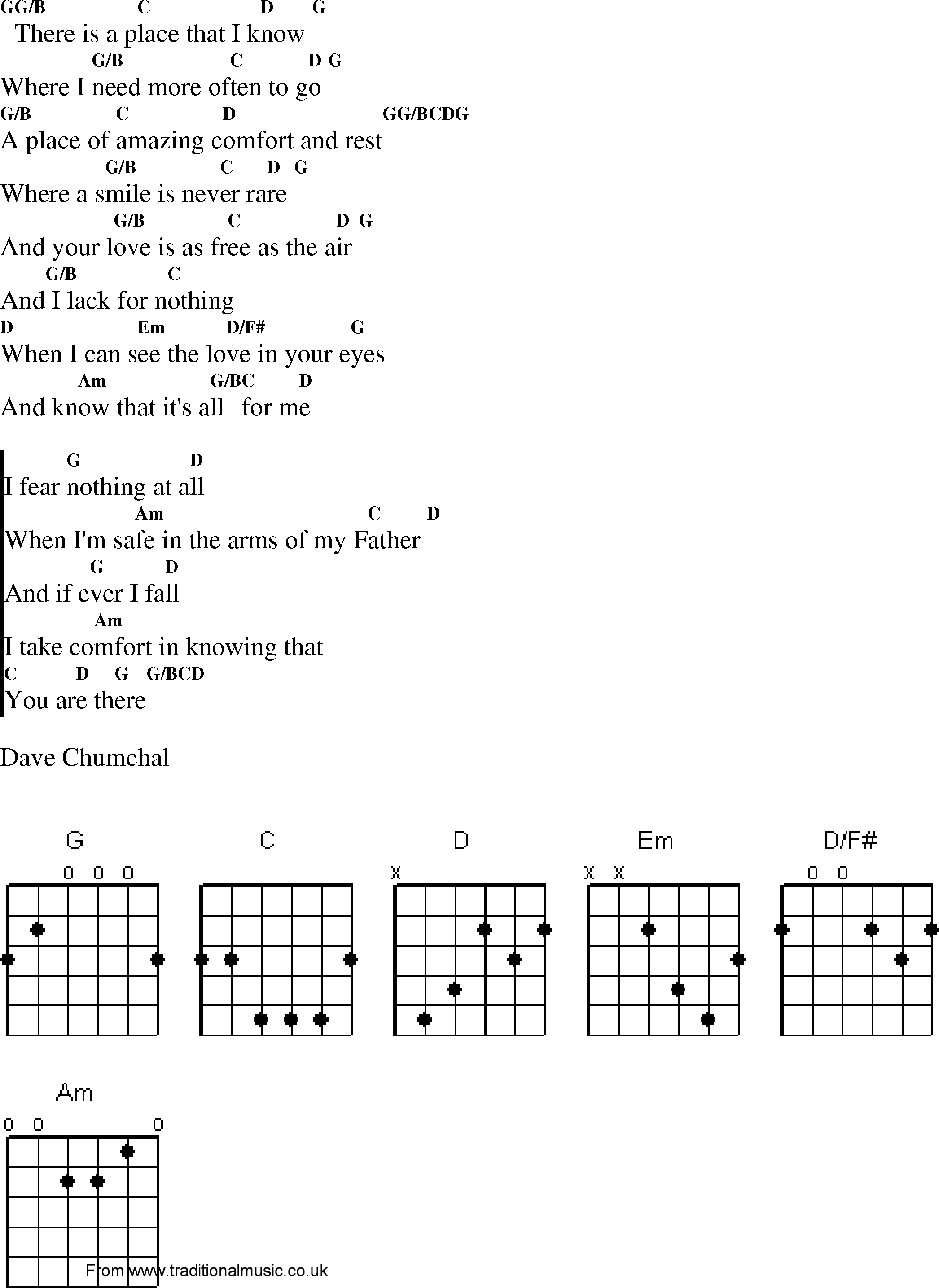 Gospel Song: arms_of_my_father, lyrics and chords.